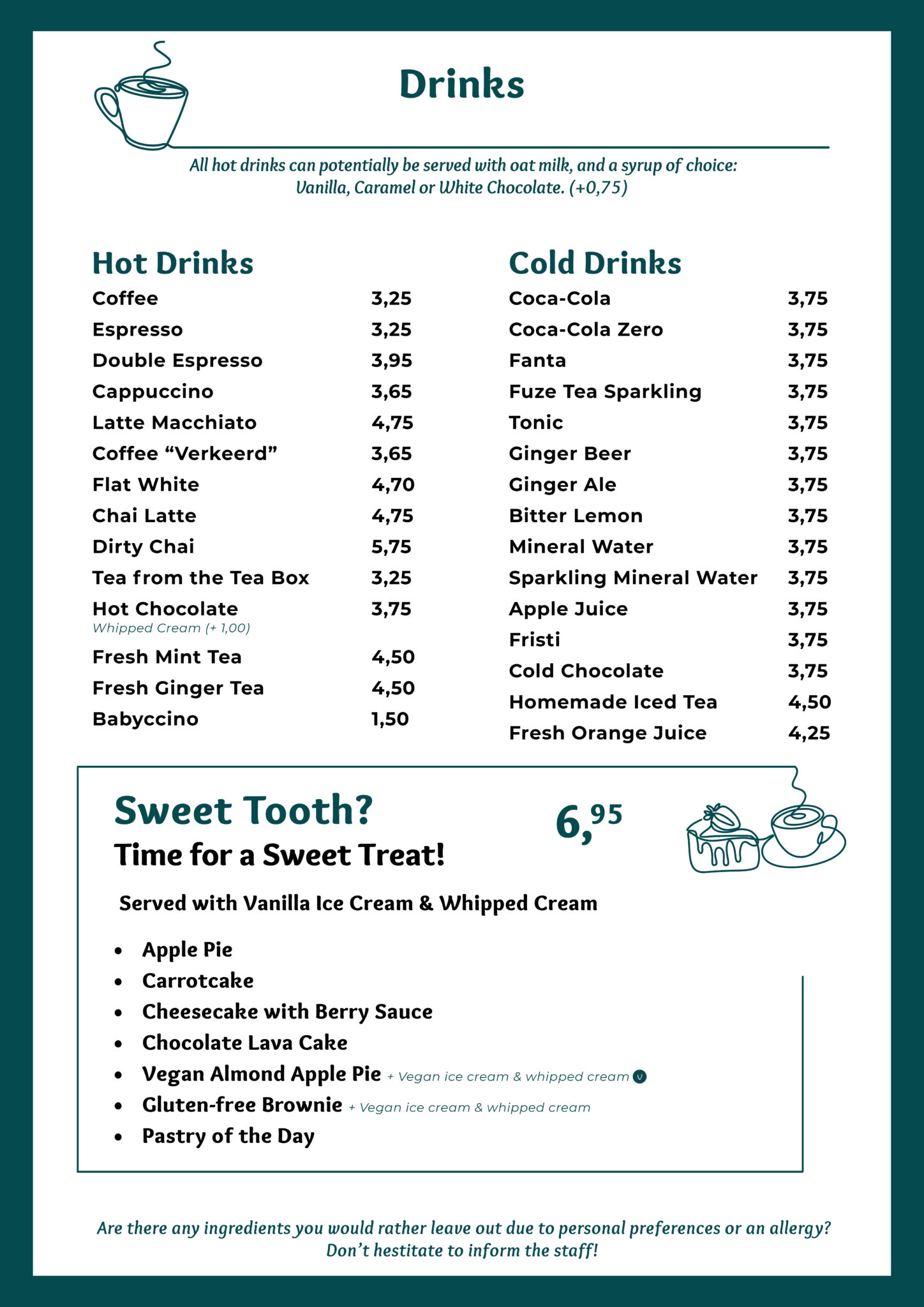 Menu Kattencafe De Muis ENGELS 1 FEBRUARI 2025