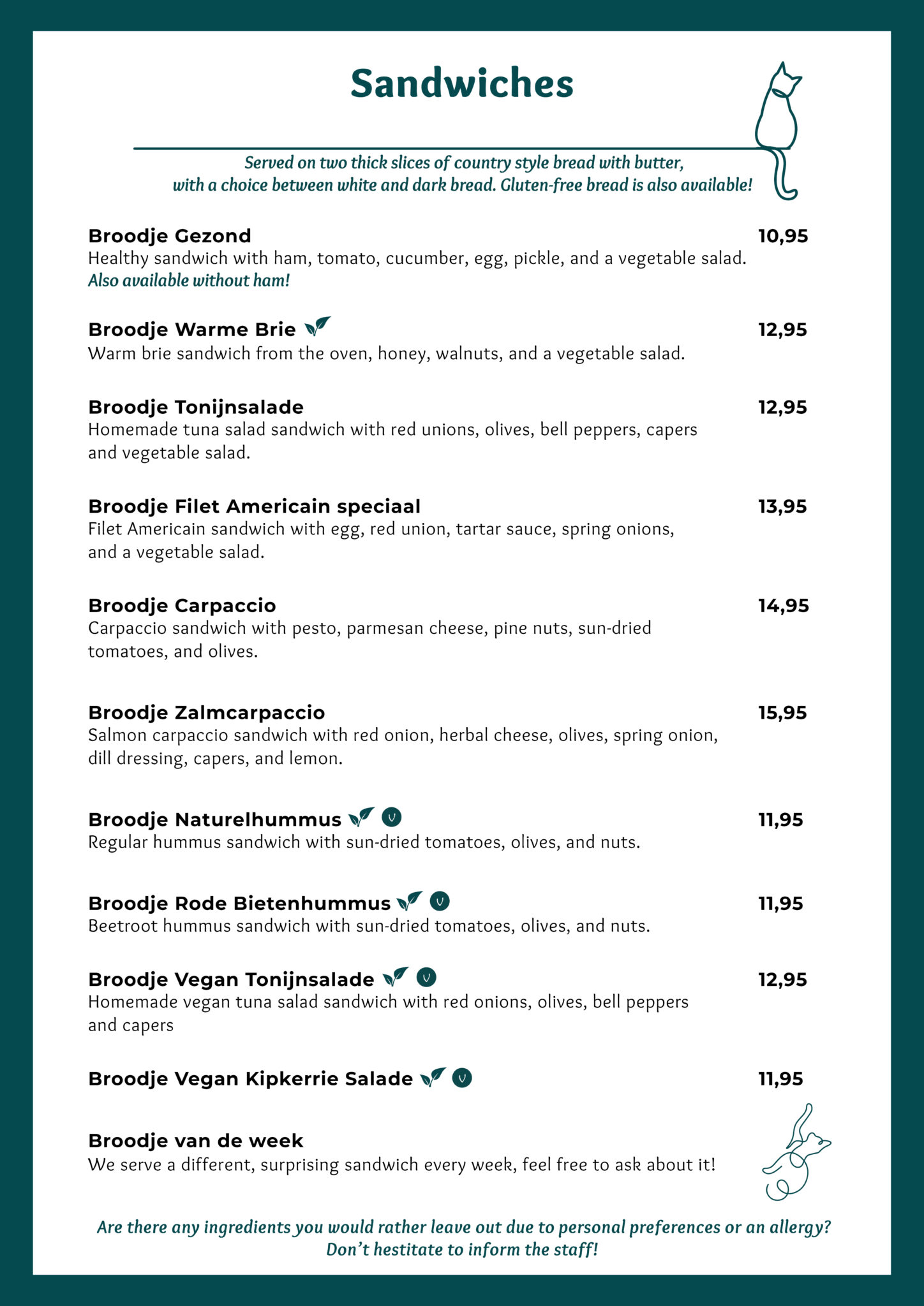 Menu Kattencafe De Muis ENGELS 2 FEBRUARI 2025