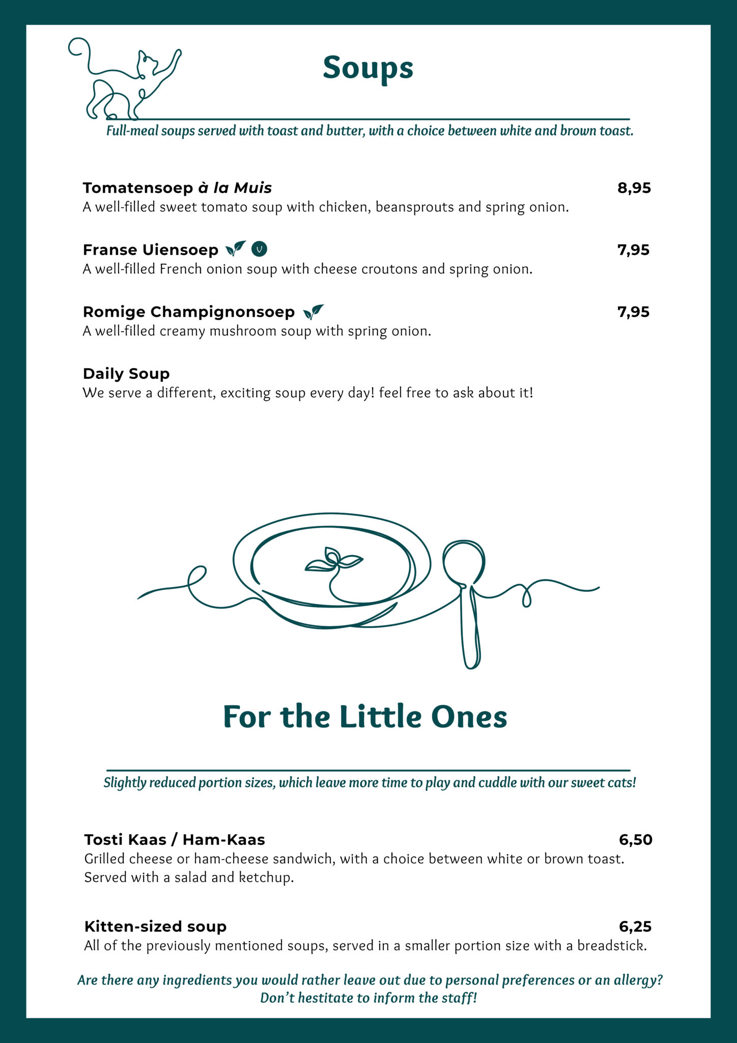 Menu Kattencafe De Muis ENGELS 3 FEBRUARI 2025
