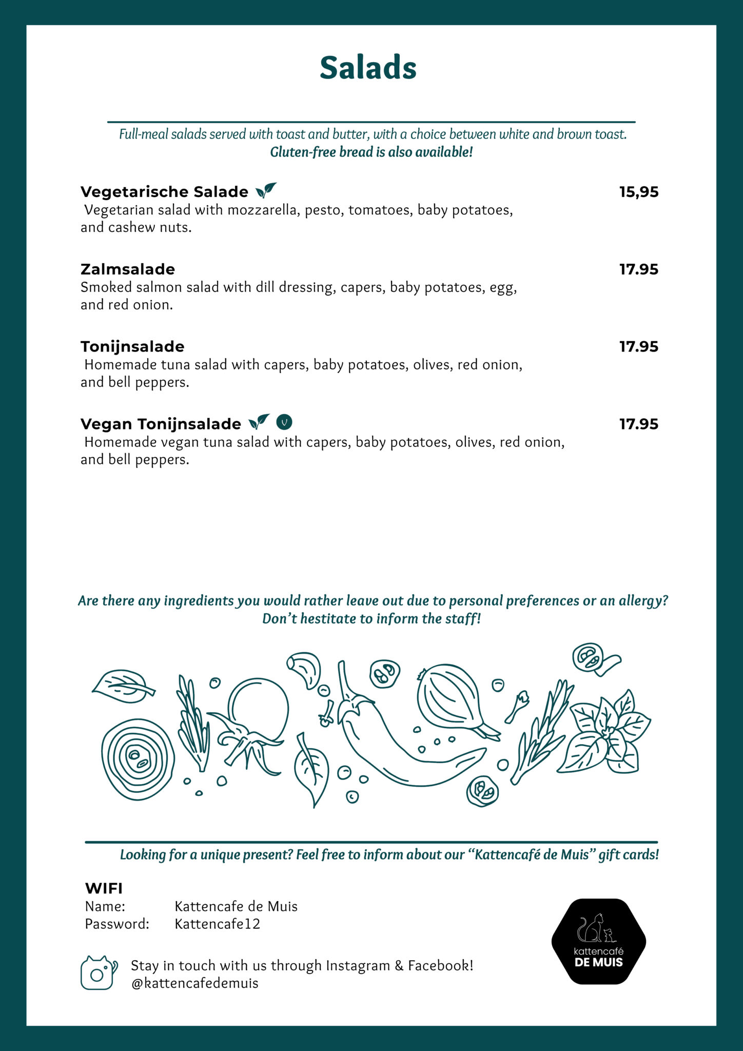 Menu Kattencafe De Muis ENGELS 4 FEBRUARI 2025