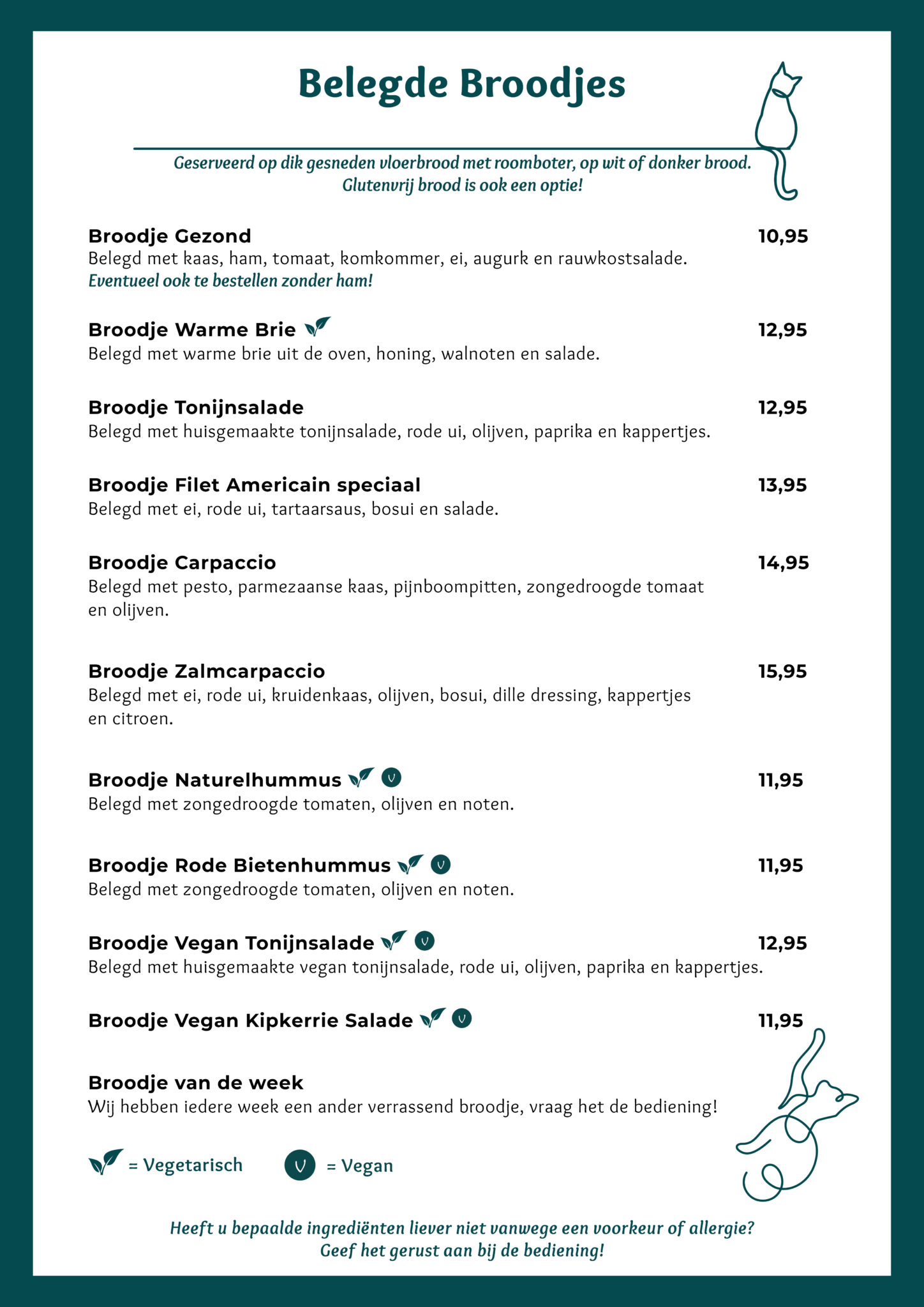 Menu Kattencafe De Muis NL 2 FEBRUARI 2025
