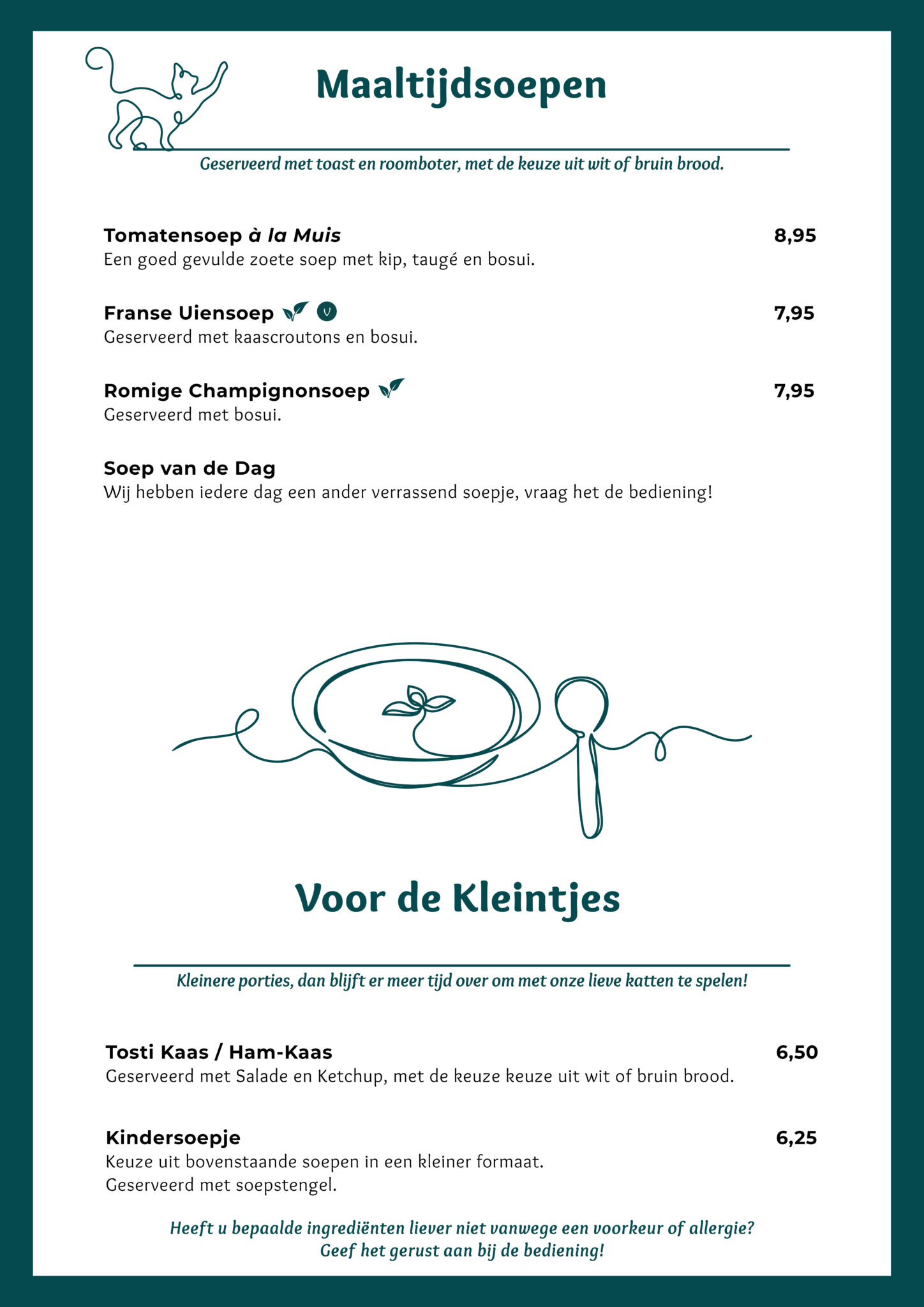 Menu Kattencafe De Muis NL 3 FEBRUARI 2025